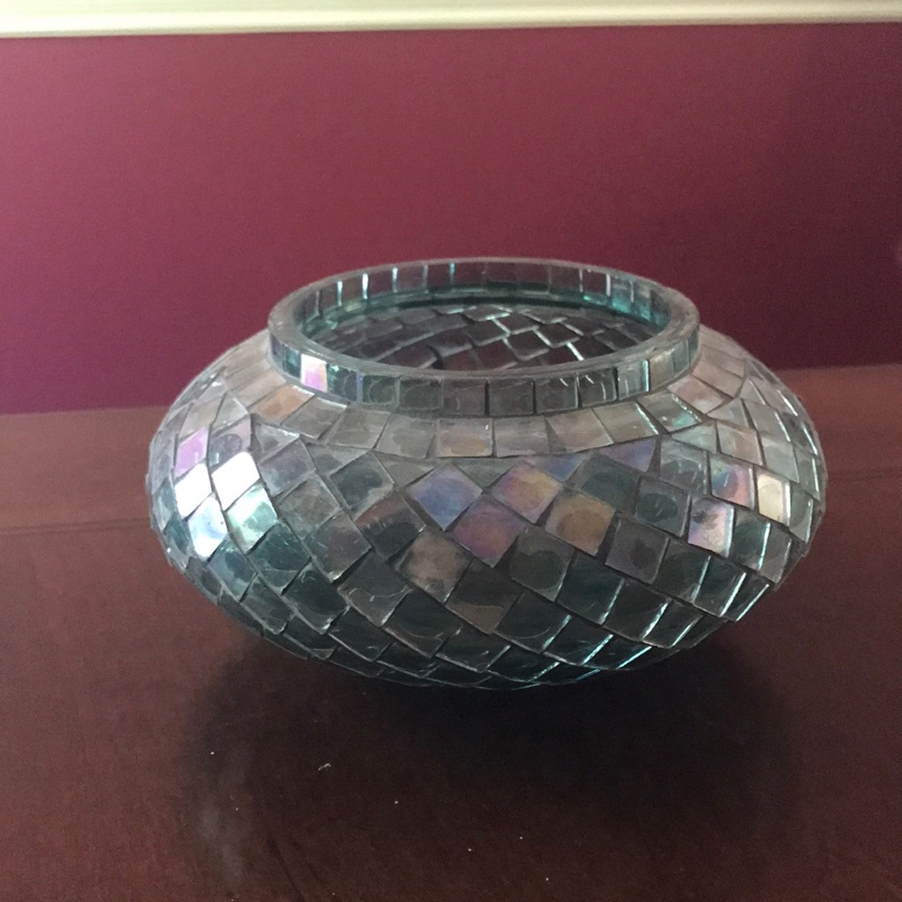 Handcrafted blue glass decor